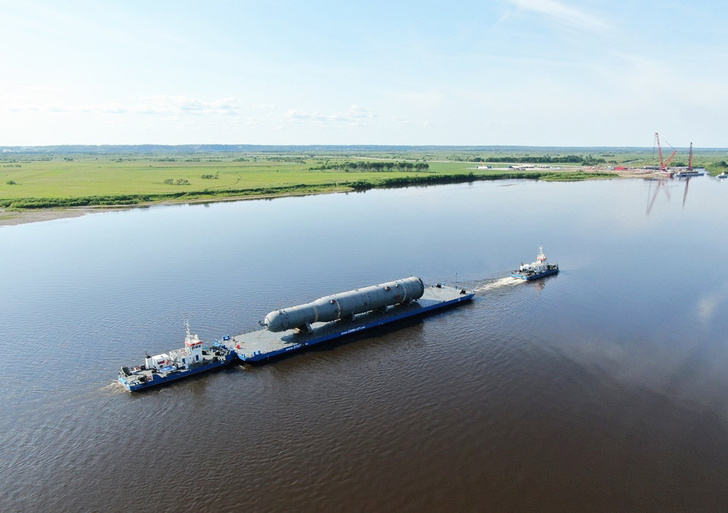 На причал Амурского ГПЗ доставлены колонны газоразделения для третьей технологической линии события,Новости,сделано у нас